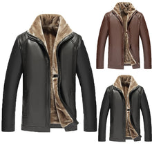 Load image into Gallery viewer, Mens Coats PU Leather Jackets Fleece